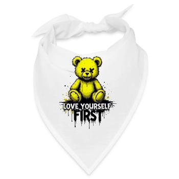 Love Yourself First Teddybär Graffiti - Bandana - Weiß - Vorne