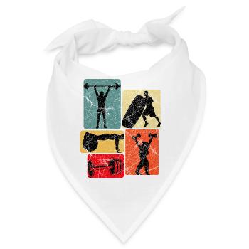 Kraftquader: Fitness Silhouetten - Bandana - Weiß - Vorne