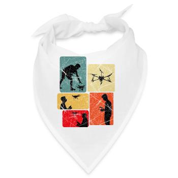 Drohnenpilot Panels Kunst - Bandana - Weiß - Vorne