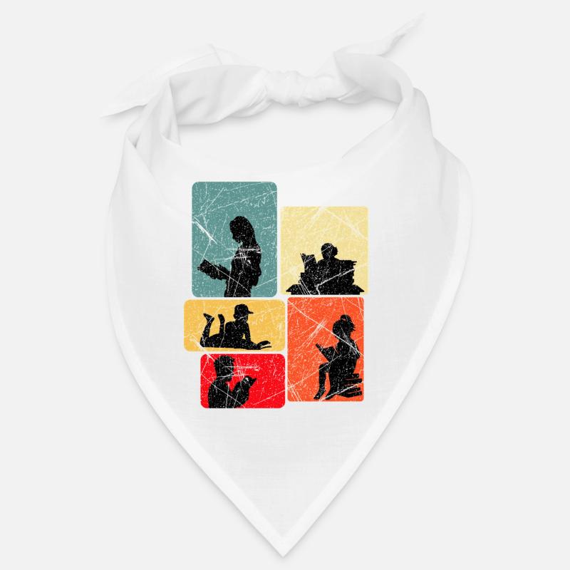 Reading silhouettes in color block design Bandana