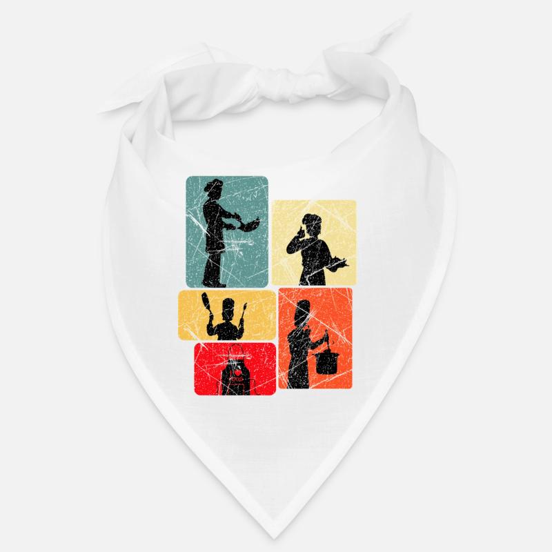 Kitchen Heroes Silhouettes Pattern Bandana