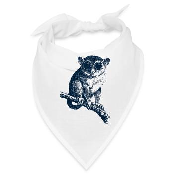 Tarsier - Koboldmaki - Bandana - Weiß - Vorne