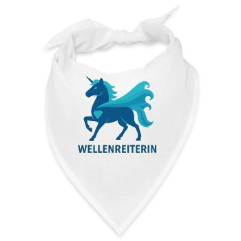 Stolze Wellenreiterin, Einhorn Kraft, Meer - Bandana - Weiß - Vorne
