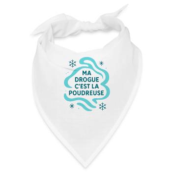 Mein Medikament ist Powder / Ski / Snowboard - Bandana - Weiß - Vorne