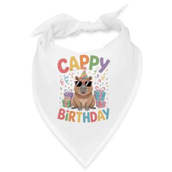 Capybara Geburtstag Cappy Birthday Lustiges Capy - Bandana - Weiß - Vorne