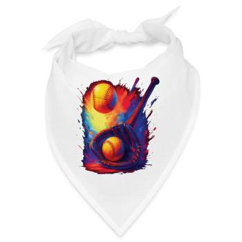 Baseball Vintage-Farb-Splash-Design Sport - Bandana - Weiß - Vorne