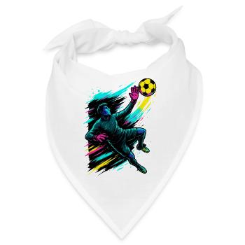 Neon Torwart Kunst, Fußball Geschenk, Highlight - Bandana - Weiß - Vorne