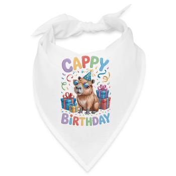 Capybara Geburtstag Cappy Birthday Lustiges Capy - Bandana - Weiß - Vorne