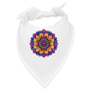 Kaleidoskop Mandala Farbspiel - Bandana - Weiß - Vorne