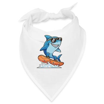 Surferhai Mit Sonnenbrille Sommerurlaub - Bandana - Weiß - Vorne