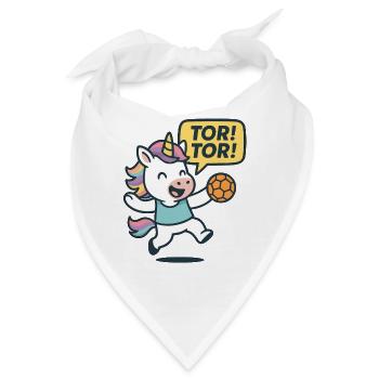 Einhorn Handball Tor Tor, Jubelkind Motiv - Bandana - Weiß - Vorne