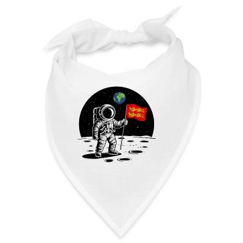 Normandy Astronaut Normandy Flagge auf dem Mond - Bandana - Weiß - Vorne