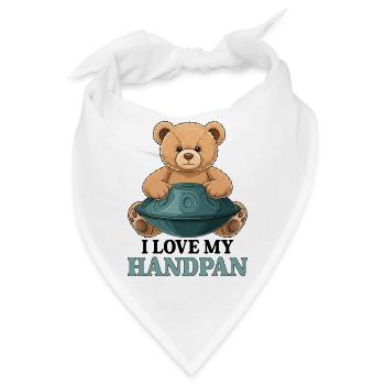 I Love My Handpan Teddy Bear - Bandana - Weiß - Vorne
