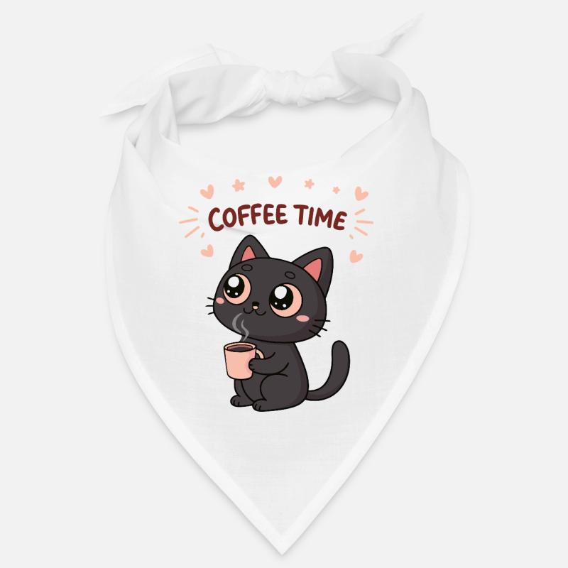 Black Cat Happy Coffee Bandana