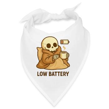 Low Battery Skelett – Cozy müde - Bandana - Weiß - Vorne