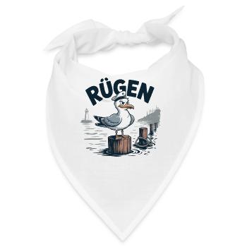 Rügen Kapitän Seemöwe Motiv Ostsee  - Bandana - Weiß - Vorne