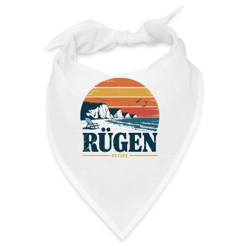 Rügen Ostsee Retro Geschenk - Bandana - Weiß - Vorne