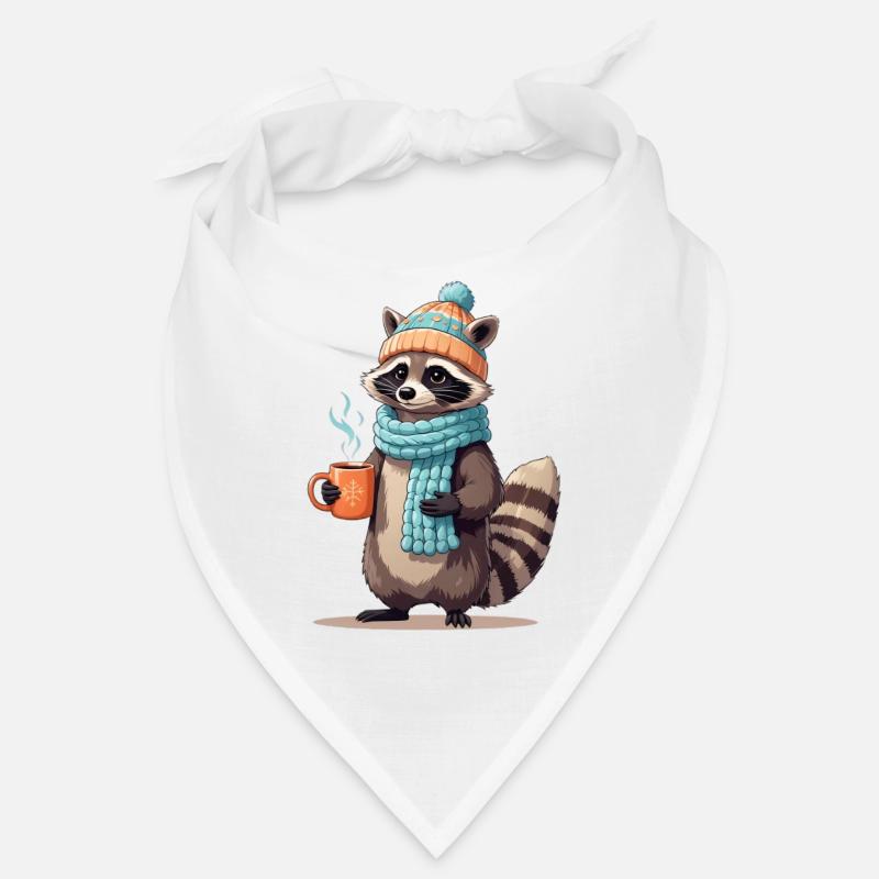 Winterlicher Waschbär mit Tee Bandana