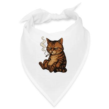 Smoking Cat - Bandana - Weiß - Vorne