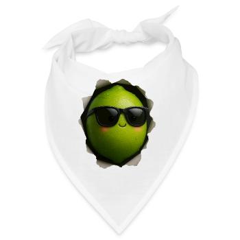 Limette mit Sonnenbrille Maskottchen - Bandana - Weiß - Vorne