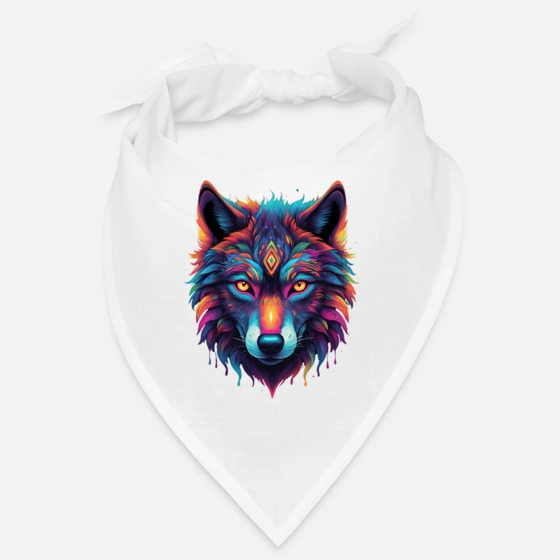 Neon Wolf Core Motif Color Explosion Bandana