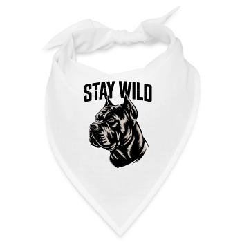Bleib Wild Hunde Motiv Stärke - Bandana - Weiß - Vorne