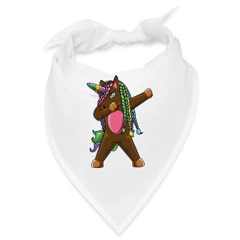 Einhorn-Zöpfe abtupfen Regenbogenhaar-Magie-Fantasie - Bandana - Weiß - Vorne