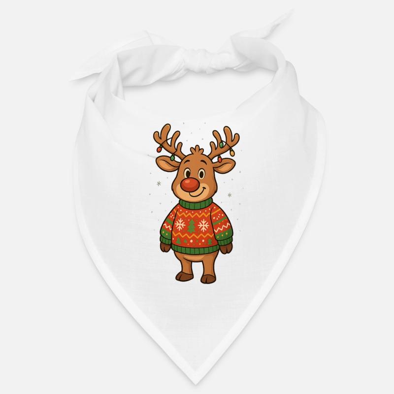 Winterhirsch im Weihnachtspullover Bandana
