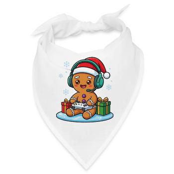 Spaßiges Lebkuchen-Weihnachtsspiel - Bandana - Weiß - Vorne