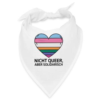  Nicht Queer Aber Solidarisch Herz Pride Ally - Bandana - Weiß - Vorne