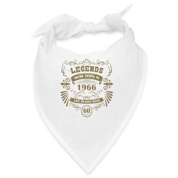 Legenden Geboren 1966 Abzeichen - Bandana - Weiß - Vorne