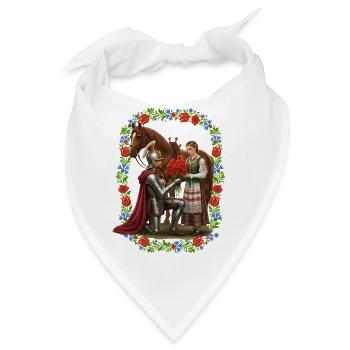 Polnische Ritter- und Volksjungfrau-Romanze - Bandana - Weiß - Vorne