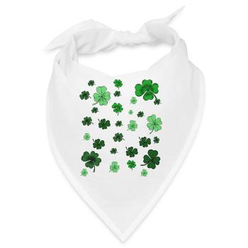 Kleeblatt Funkeln Muster - Bandana - Weiß - Vorne