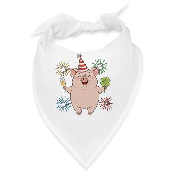 Team Glücksschwein - Bandana - Weiß - Vorne