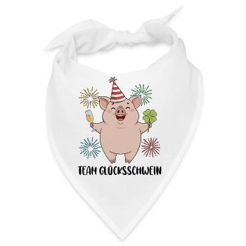 Team Glücksschwein Silvester - Bandana - Weiß - Vorne