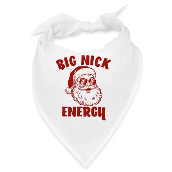 Weihnachtsmann, lustiges Weihnachten, große Nick-E - Bandana - Weiß - Vorne