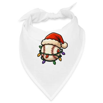 Weihnachten Baseball Lustiger Baseballspieler Weih - Bandana - Weiß - Vorne