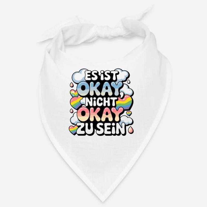 It's Okay Not Being Okay Rainbow Pride - Bandana - white