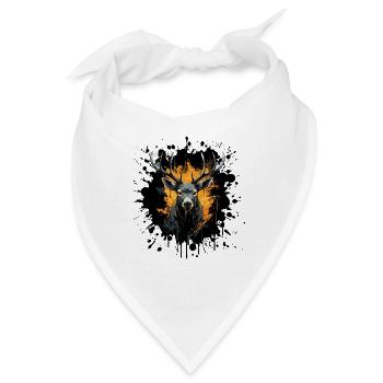  Hirschkopf Hirsch Tier - Bandana - Weiß - Vorne