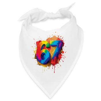 Nummer 67 Splash Colorful Design Nummer - Bandana - Weiß - Vorne