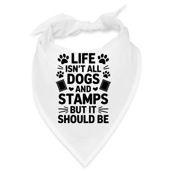 Briefmarken Spruch Hund Witz Briefmarken Geschenk - Bandana - Weiß - Vorne