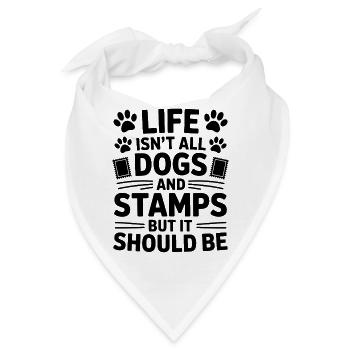 Briefmarken Spruch Hund Witz Briefmarken Geschenk - Bandana - Weiß - Vorne