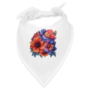 Blütenexplosion Farbpalette - Bandana - Weiß - Vorne