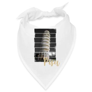 Schiefer Turm von Pisa Italien Vintage Souvenir - Bandana - Weiß - Vorne