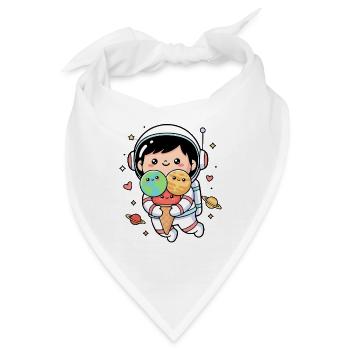 Astronauten-Kunst Essen, Weltraum-Humor - Bandana - Weiß - Vorne