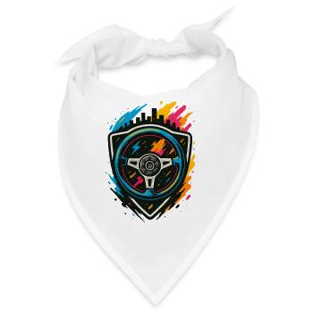 Drift Lenkrad Neon, Racing Street Shirt - Bandana - Weiß - Vorne