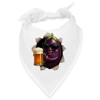 Aubergine Bier - Bandana - Weiß - Vorne