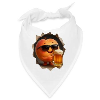 Pfirsich Bier - Bandana - Weiß - Vorne