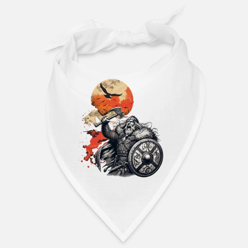 Wikinger Krieger mit Axt und Schild Bandana