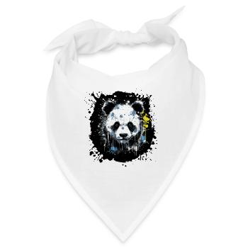 Panda Tinten-Splatter Kunst - Bandana - Weiß - Vorne